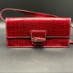Red Croco Liz Claiborne wristlet VINTAGE